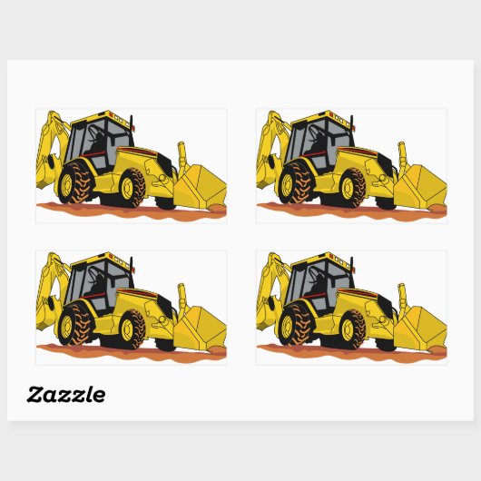 Backhoe Loader Rechteckiger Aufkleber (Blatt)