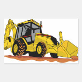 Backhoe Loader Rechteckiger Aufkleber (Vorderseite)