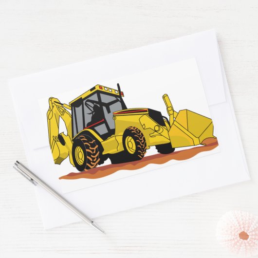 Backhoe Loader Rechteckiger Aufkleber (Umschlag)