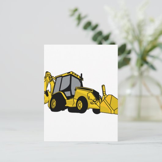 Backhoe Postkarte (Stehend Vorderseite)