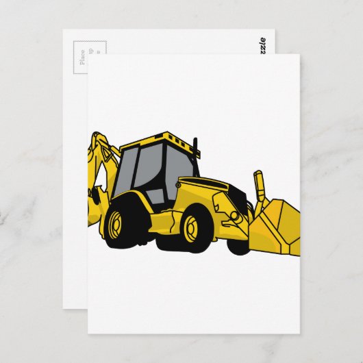Backhoe Postkarte (Vorne/Hinten)