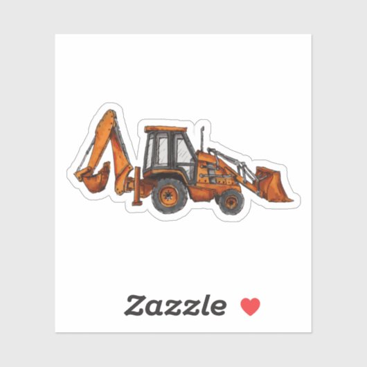 Backhoe-Sticker Aufkleber (Blatt)