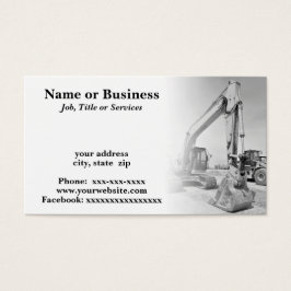 Backhofbauausrüstung in Schwarz/Weiß