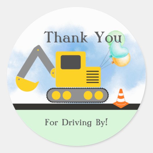 Backhop Vielen Dank, Drive by Birthday, Dusche Runder Aufkleber (Vorderseite)