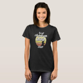 Backhuhn Retro Sunset Bester Vater T-Shirt (Vorne ganz)