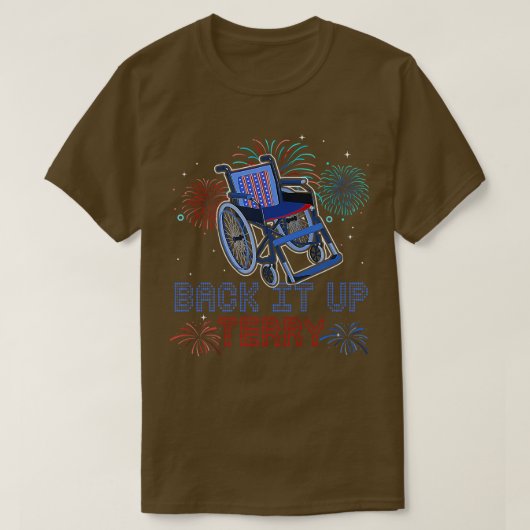 Backit Up Terry 4. Juli Firework American Fla T-Shirt (Design vorne)