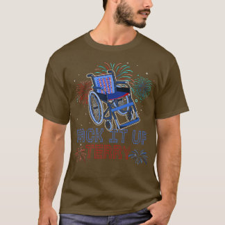 Backit Up Terry 4. Juli Firework American Fla T-Shirt