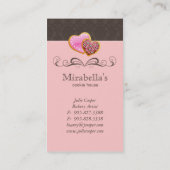 Backkoch Niedlich Damask Swirl Pink Brown Visitenkarte (Rückseite)