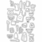 Backkochen Zeichnend Aufkleber (Vorderseite)