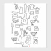 Backkochen Zeichnend Aufkleber (Blatt)