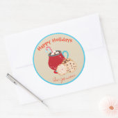 Backkost Happy Holidays Geschenk Tag Weihnachten Runder Aufkleber (Umschlag)