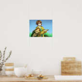 Backkuchen für einen Dinosaurier Poster (Küche)