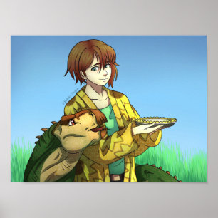Backkuchen für einen Dinosaurier Poster