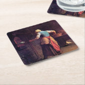 Backkuchen, Jean-Francois Millet Rechteckiger Pappuntersetzer (angewinkelt)