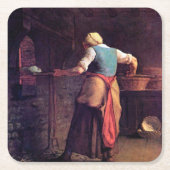 Backkuchen, Jean-Francois Millet Rechteckiger Pappuntersetzer (Vorderseite)