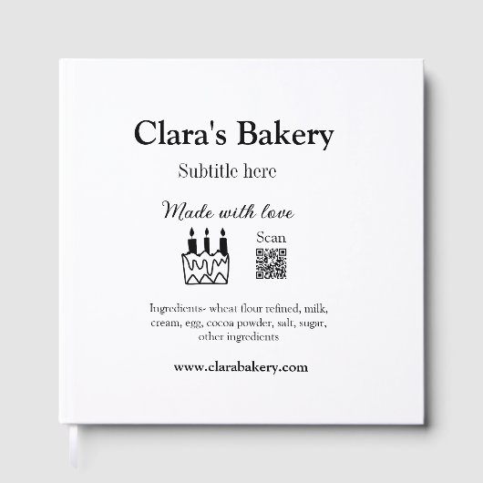 Backkuchen mit Zutaten aus Liebe q r Gästebuch (Vorderseite)