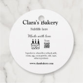 Backkuchen mit Zutaten aus Liebe q r Geschenkanhänger (Rückseite)