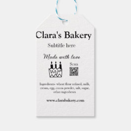 Backkuchen mit Zutaten aus Liebe q r Geschenkanhänger