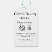 Backkuchen mit Zutaten aus Liebe q r Geschenkanhänger (Rückseite)