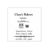 Backkuchen mit Zutaten aus Liebe q r Gummistempel (Prägung)