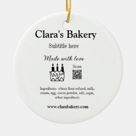 Backkuchen mit Zutaten aus Liebe q r Keramik Ornament