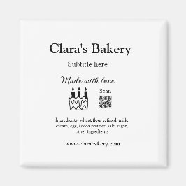 Backkuchen mit Zutaten aus Liebe q r Magnet