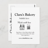 Backkuchen mit Zutaten aus Liebe q r Postkarte (Vorne/Hinten)