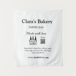 Backkuchen mit Zutaten aus Liebe q r Wandteppich