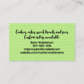 Backkuchen "Whisky Herz Visitenkarte grün" (Rückseite)