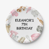 Backkuchen zum Geburtstag dekorieren Pappteller (Vorderseite)