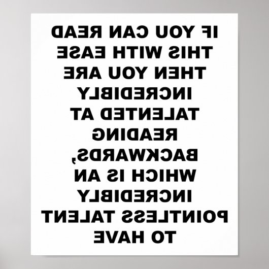 Backkunst Funny Poster (Vorne)