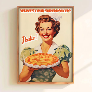 Backkunst-Kunstwerk Torte Kunstwerk Retro-Küchenwa Poster