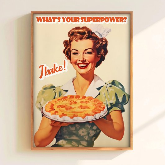 Backkunst-Kunstwerk Torte Kunstwerk Retro-Küchenwa Poster