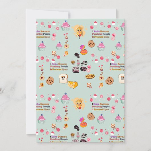 Backliebhaber Geschenk: Ich backe, weil die Leute  Einladung (Vorderseite)