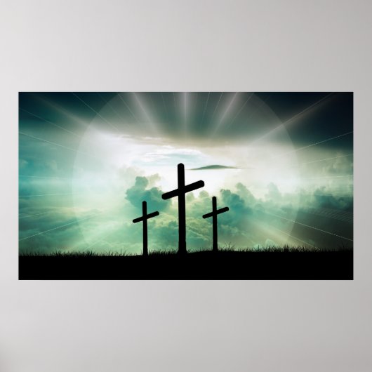 Backlit Calgary Crosses with Clouds Osterposter Poster (Vorne)