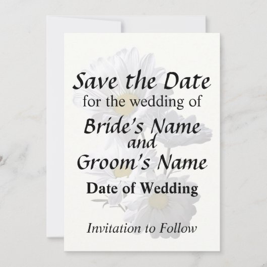 Backlit Daisies Save The Date (Vorderseite)