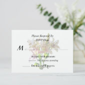 Backlit Pale Pink Lilies RSVP Karte (Stehend Vorderseite)