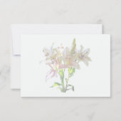 Backlit Pale Pink Lilies RSVP Karte (Rückseite)