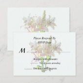 Backlit Pale Pink Lilies RSVP Karte (Vorne/Hinten)