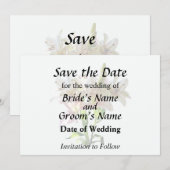 Backlit Pale Pink Lilies Save The Date (Vorne/Hinten)