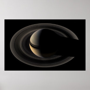 Backlit Saturn von Cassini Orbiter Poster