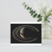 Backlit Saturn von Cassini Orbiter Postkarte (Stehend Vorderseite)