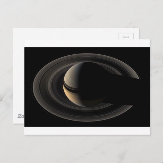 Backlit Saturn von Cassini Orbiter Postkarte (Vorne/Hinten)
