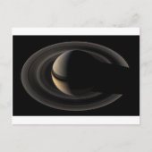 Backlit Saturn von Cassini Orbiter Postkarte (Vorderseite)