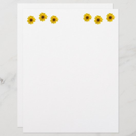 Backlit Sonnenblume (Helianthus) Briefbogen (Vorne/Hinten)
