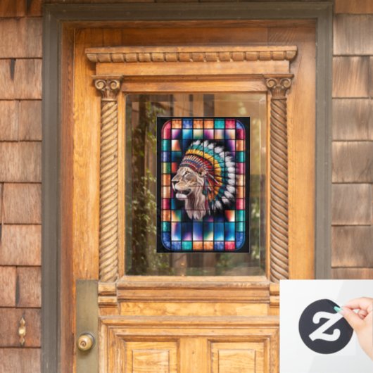 Backlit Stated Glass Window with Mosaic - Fensteraufkleber (Haustür)