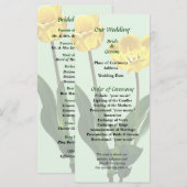 Backlit Yellow Tulips Wedding Program Programm (Vorne/Hinten)