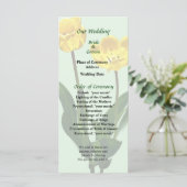 Backlit Yellow Tulips Wedding Program Programm (Stehend Vorderseite)