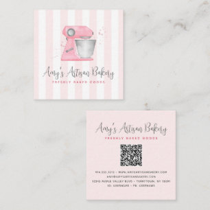 Backmischermaschine Rosa QR-Code Streifenmuster Quadratische Visitenkarte