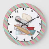 Backmouse Cartoon Küchenuhr Große Wanduhr (Vorderseite)
